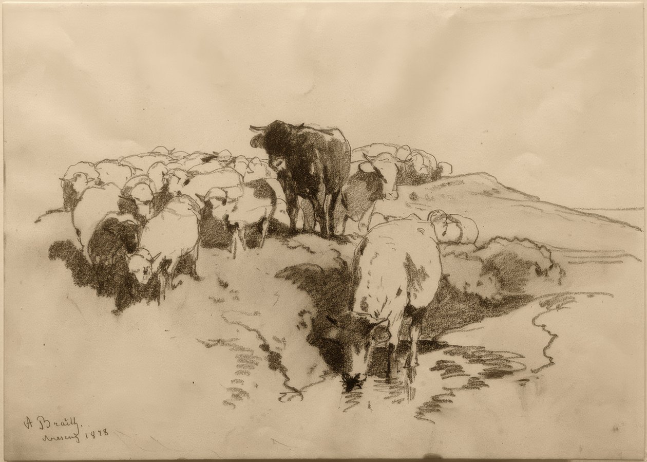 Cattle and Sheep by Anton Braith
