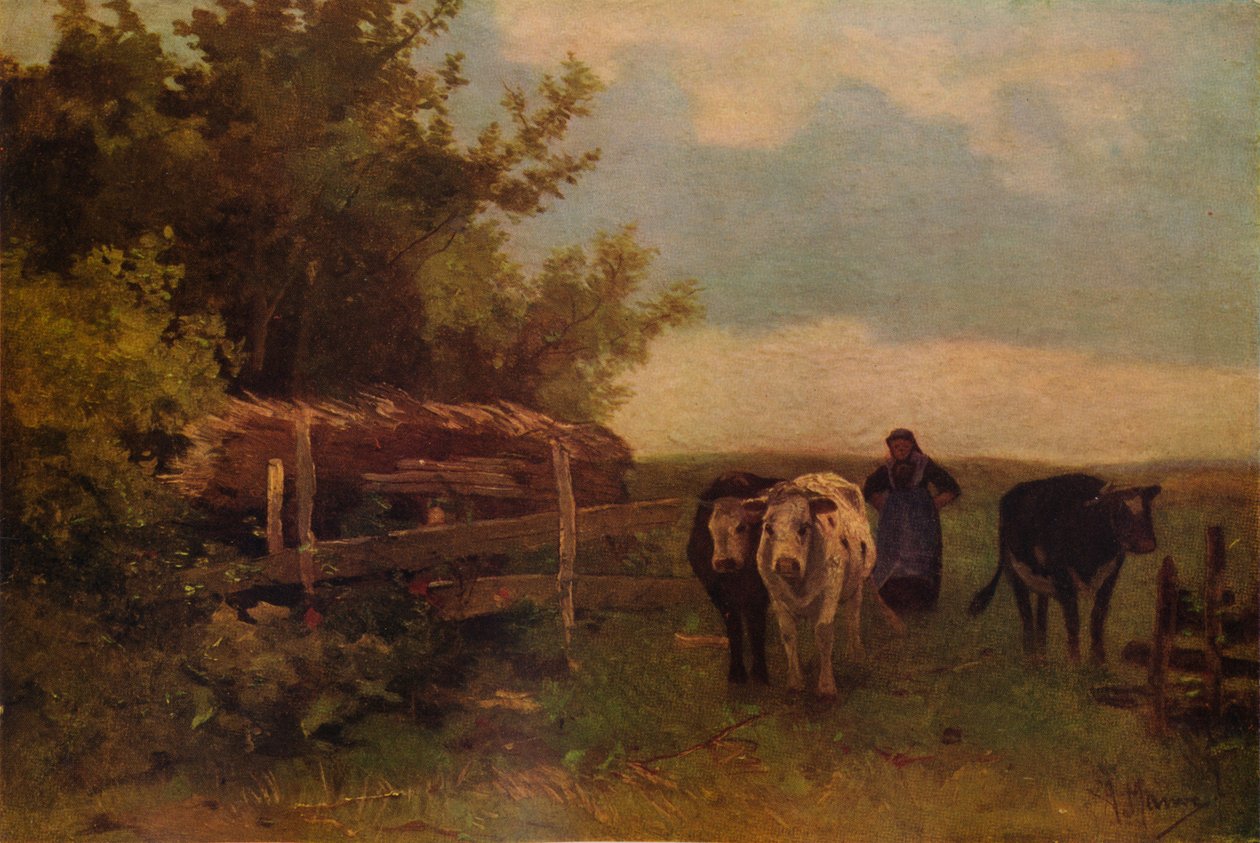 Minding Cows, Herisson by Anton Mauve