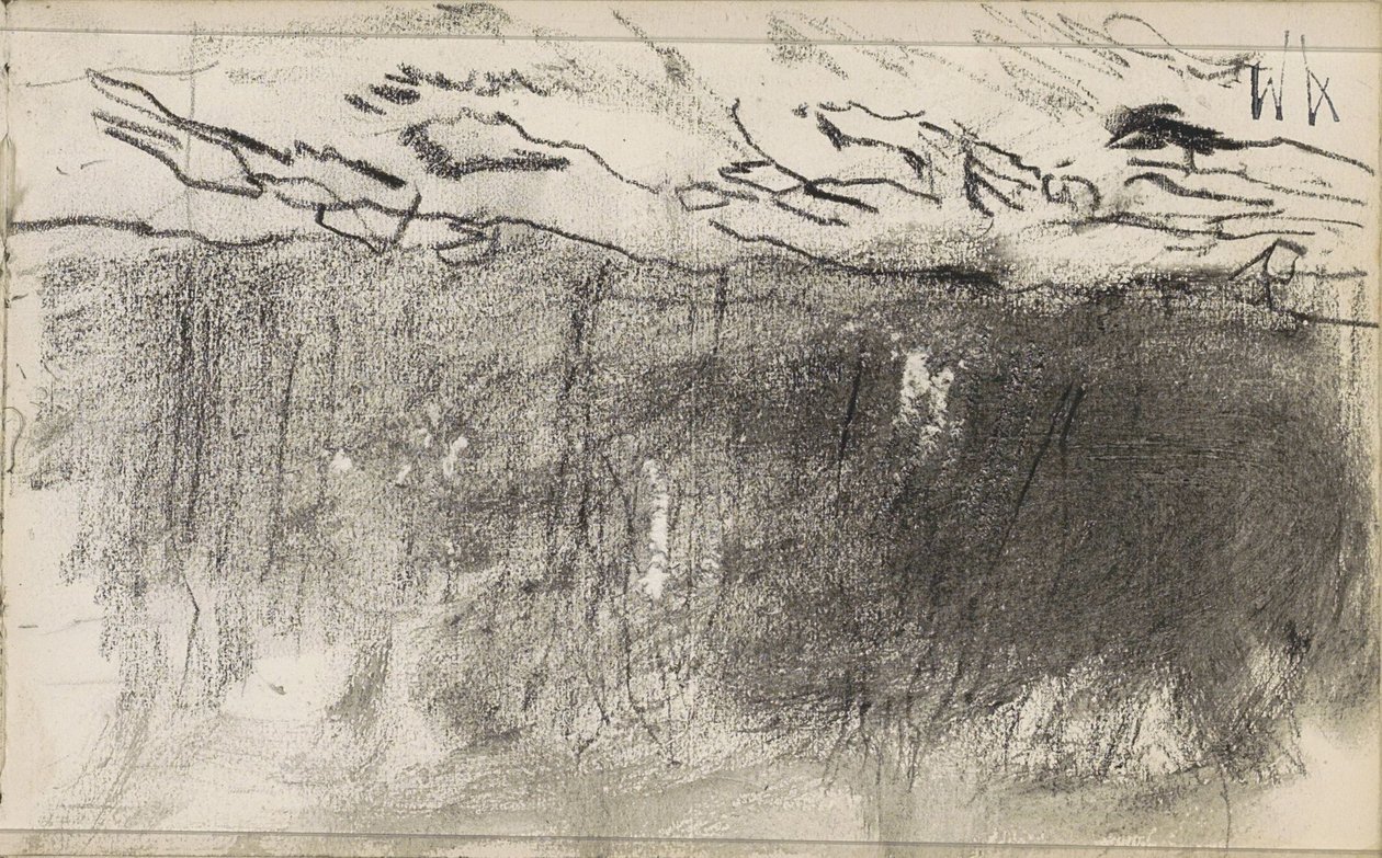 Field at the edge of a forest by Anton Mauve