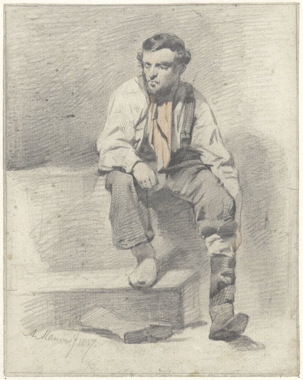 Seated Workman by Anton Mauve