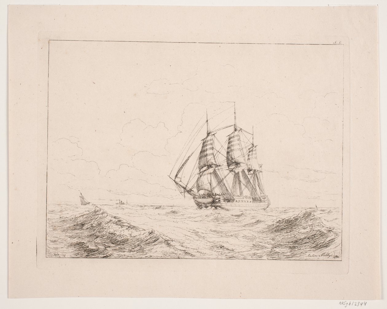A Line Ship by Anton Melbye