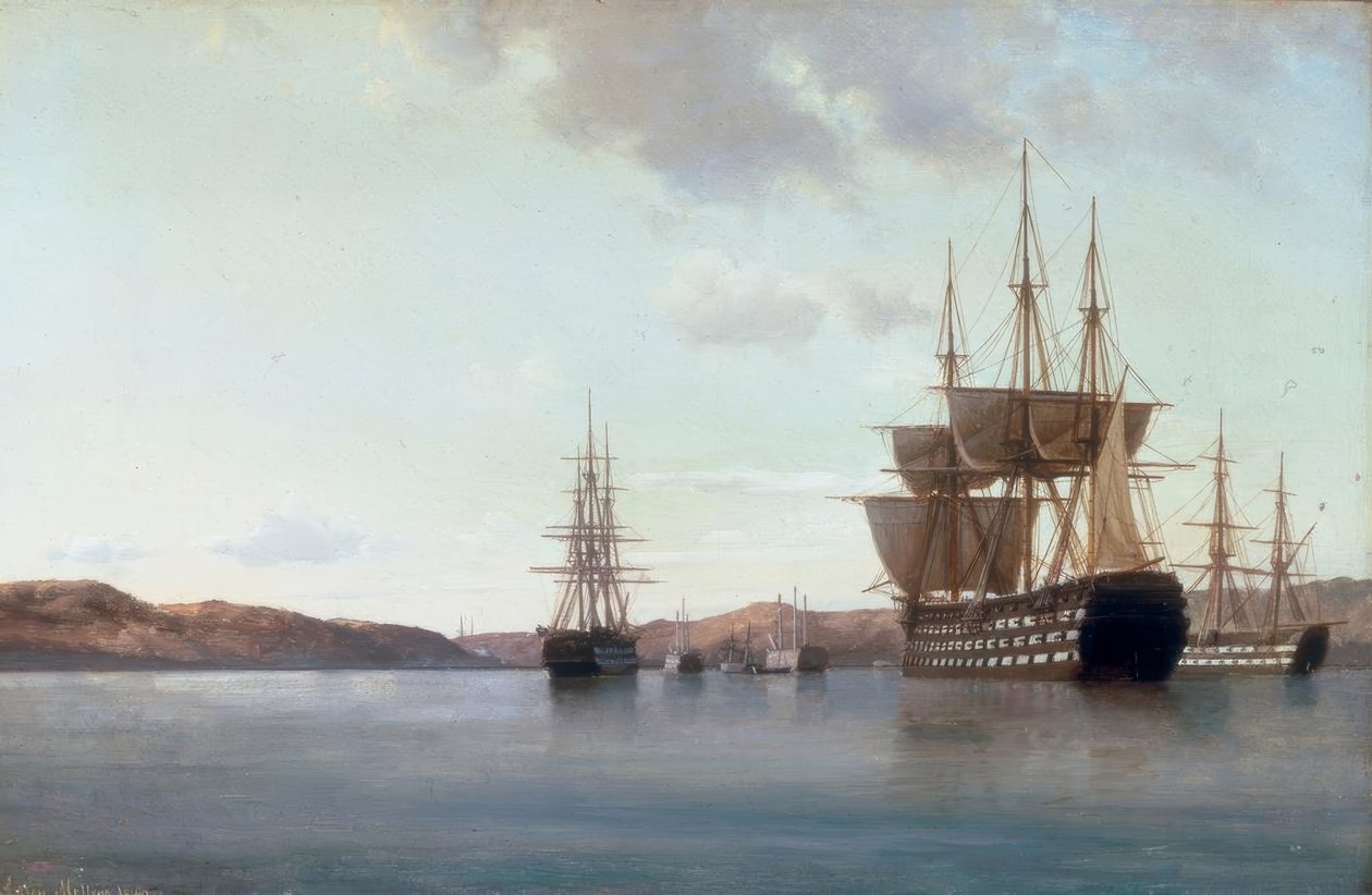 Warship Napoleon 1863 by Anton Melbye