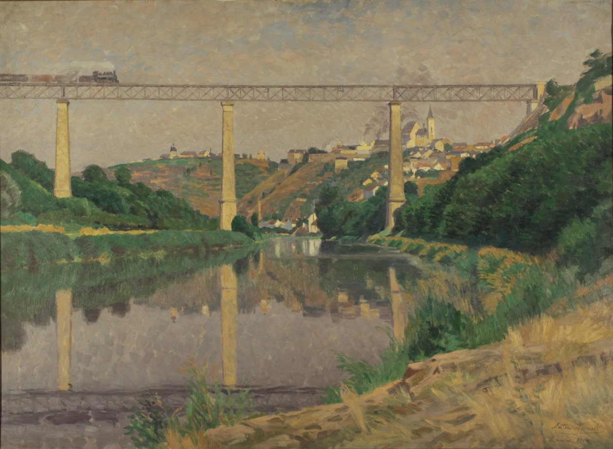 City with Railway Bridge by Anton Nowak