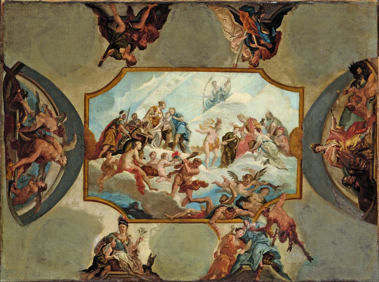 Reverence to Elector Johann Wilhelm von der Pfalz (Design for a Ceiling Painting for Bensberg Castle) by Antonio Bellucci