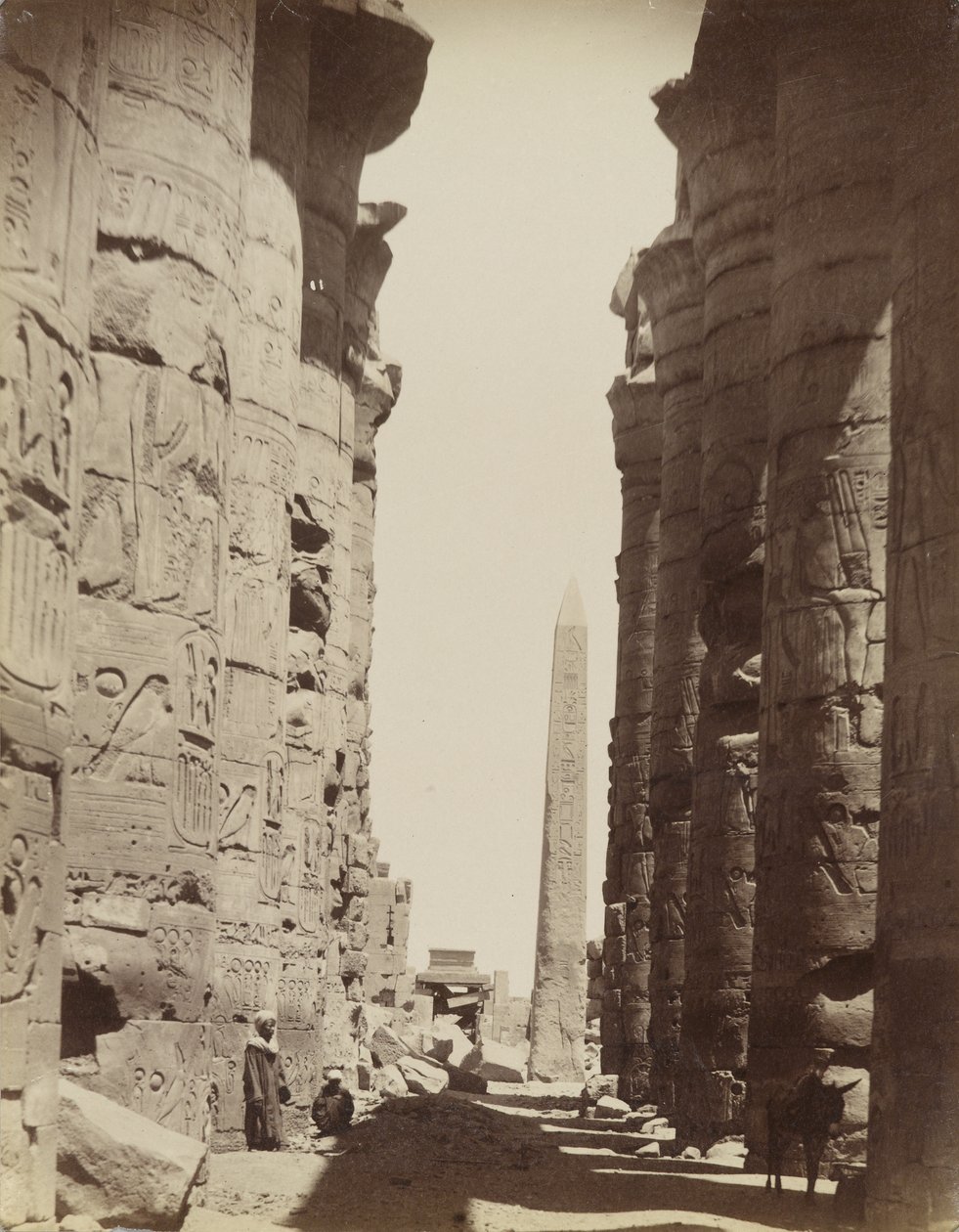 Columns and Obelisk at Karnak by Antonio Beato