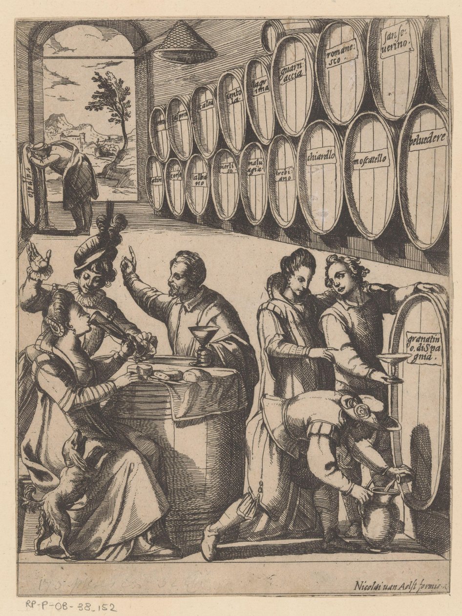Drinking Party in Wine Cellar by Antonio Tempesta