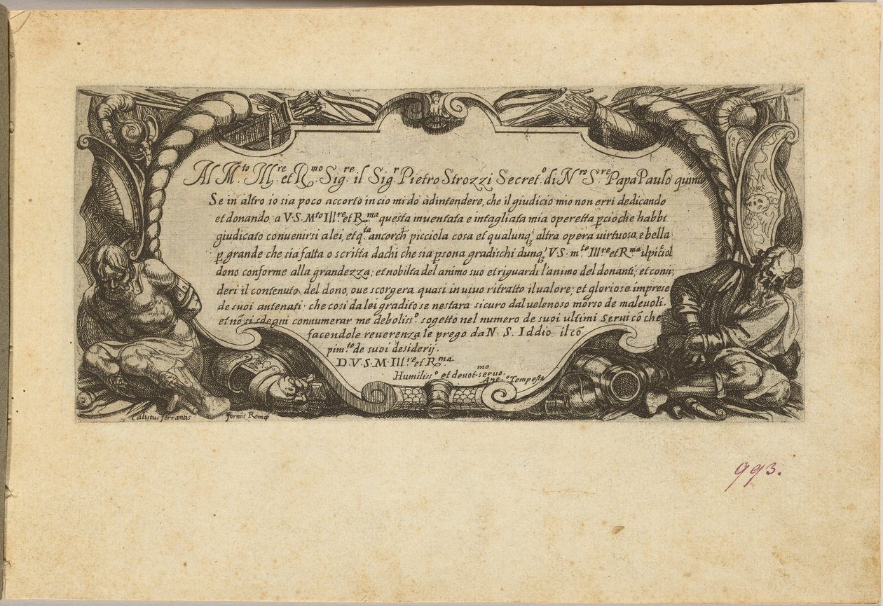 Frontispiece: Dedication to Pietro Strozzi by Antonio Tempesta