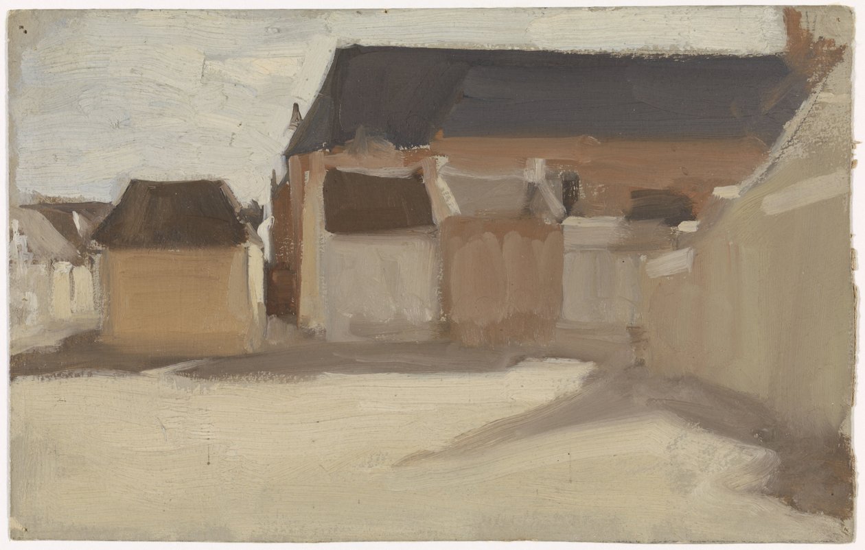 Study of a Village Square with Buildings by Antoon Derkinderen