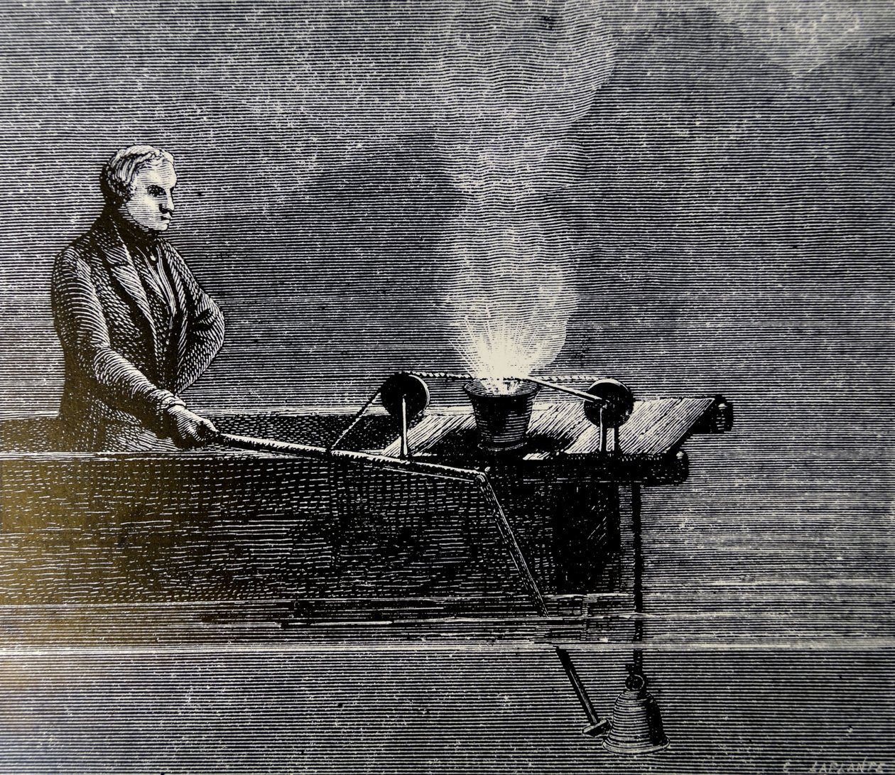 Experiment to measure the velocity of sound in water, 1873 by Armand Guilleminot