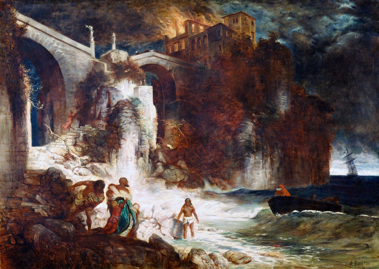 Pirate Assault on a Coastal Fort, 1872 by Arnold Böcklin