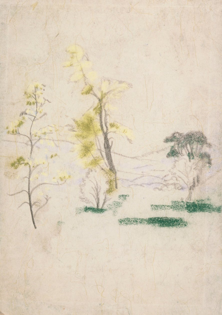 Landscape with Three Single Trees from A.B. Davies book, edition -33, 50 by Arthur Bowen Davies