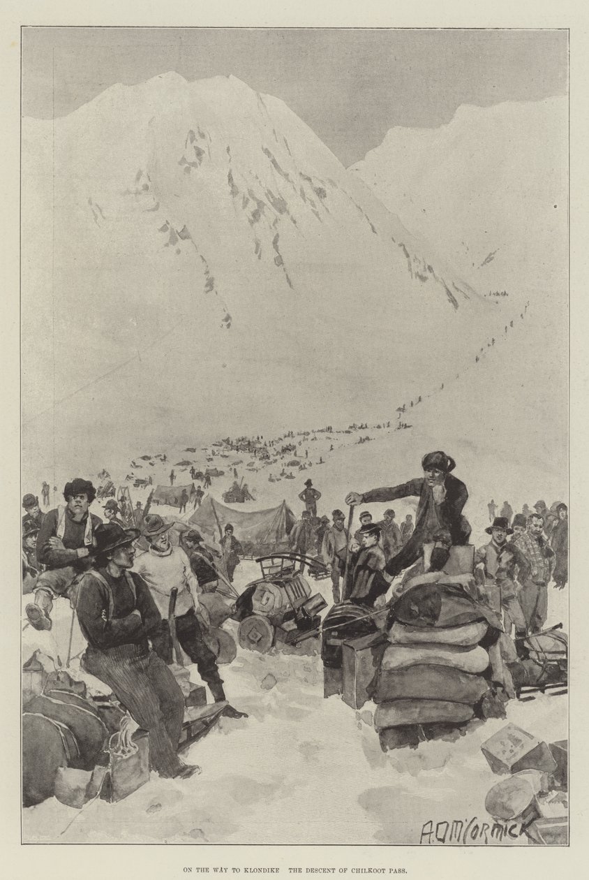 On the Way to Klondike, the Descent of Chilkoot Pass by Arthur David McCormick