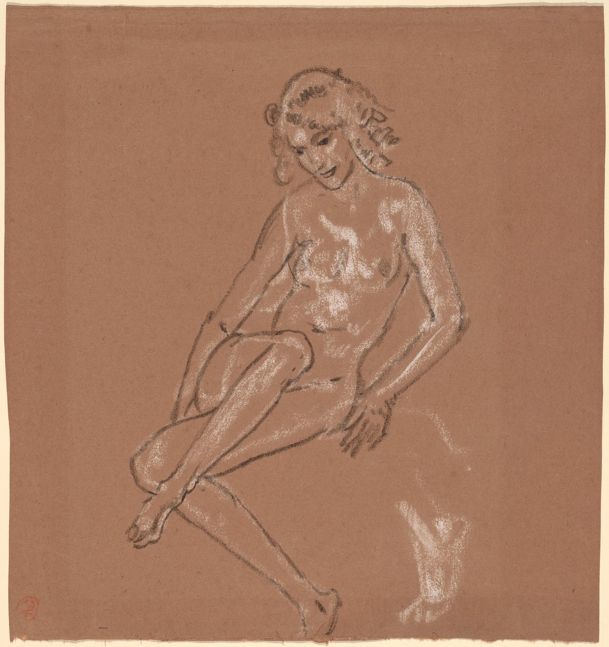 Seated Nude and a Foot by Arthur B. Davies