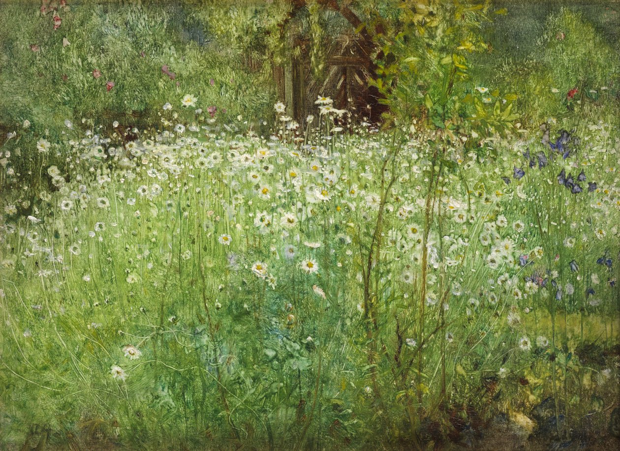 Oxeye Daisies and Irises by Arthur Hacker