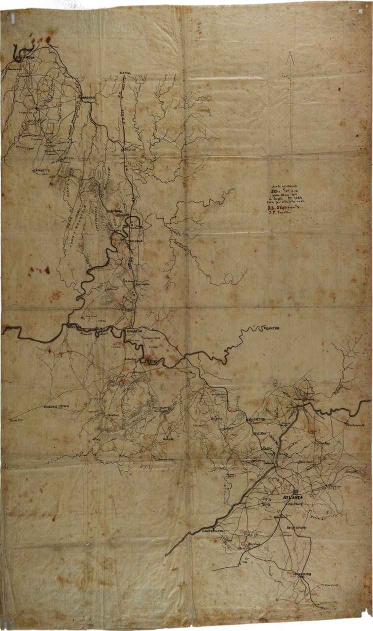 Civil War Map of General Sherman