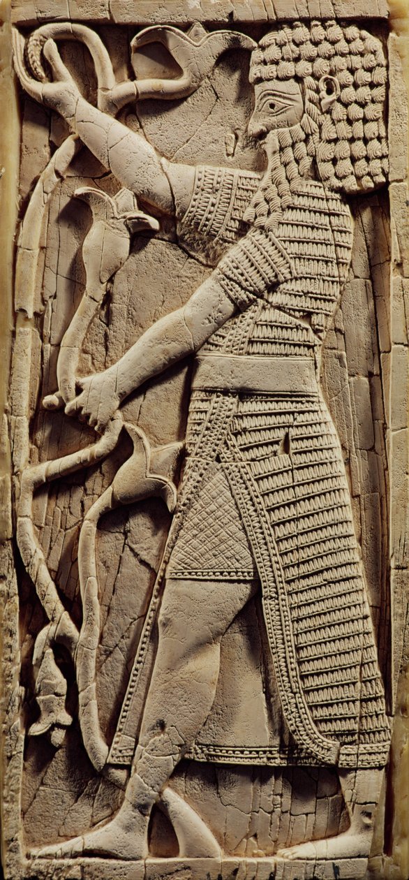 Relief depicting a warrior, from the Palace of Salmanassar III (858-823 BC) Nimrud by Assyrian
