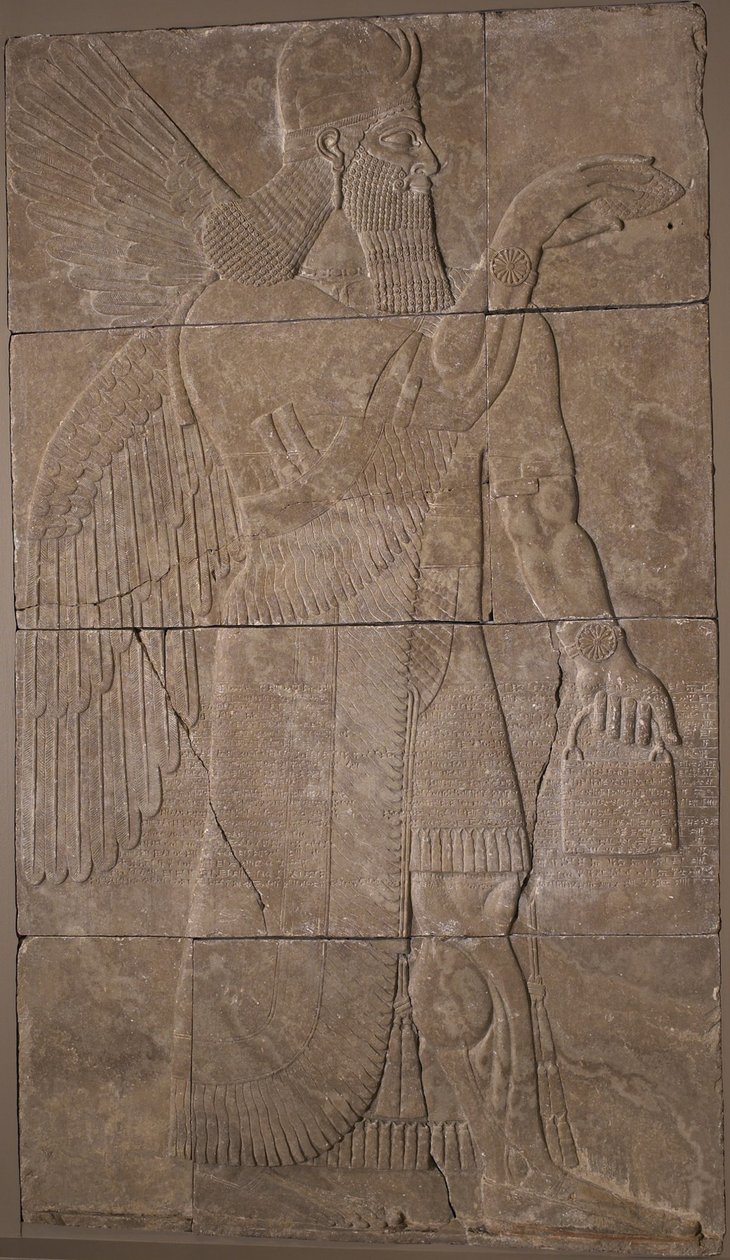 Relief with Winged Genius by Assyrian