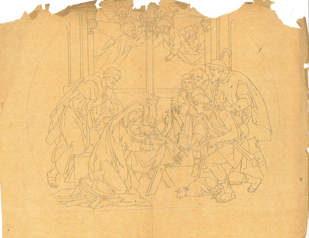 Design for an Adoration of the Shepherds by Atelier Cuypers Stoltzenberg