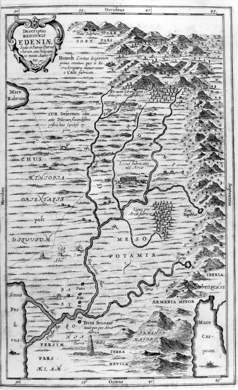 Map of the Garden of Eden by Athanasius Kircher