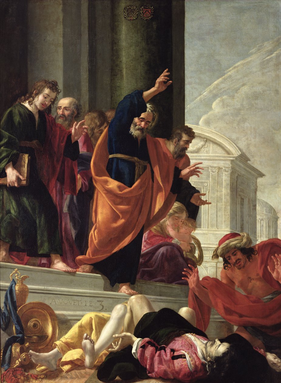 The Death of Sapphira and Ananias by Aubin Vouet