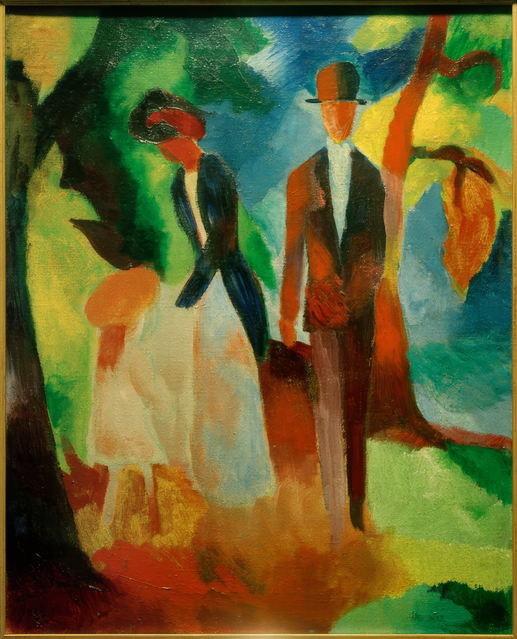 People at the Blue Lake by August Macke