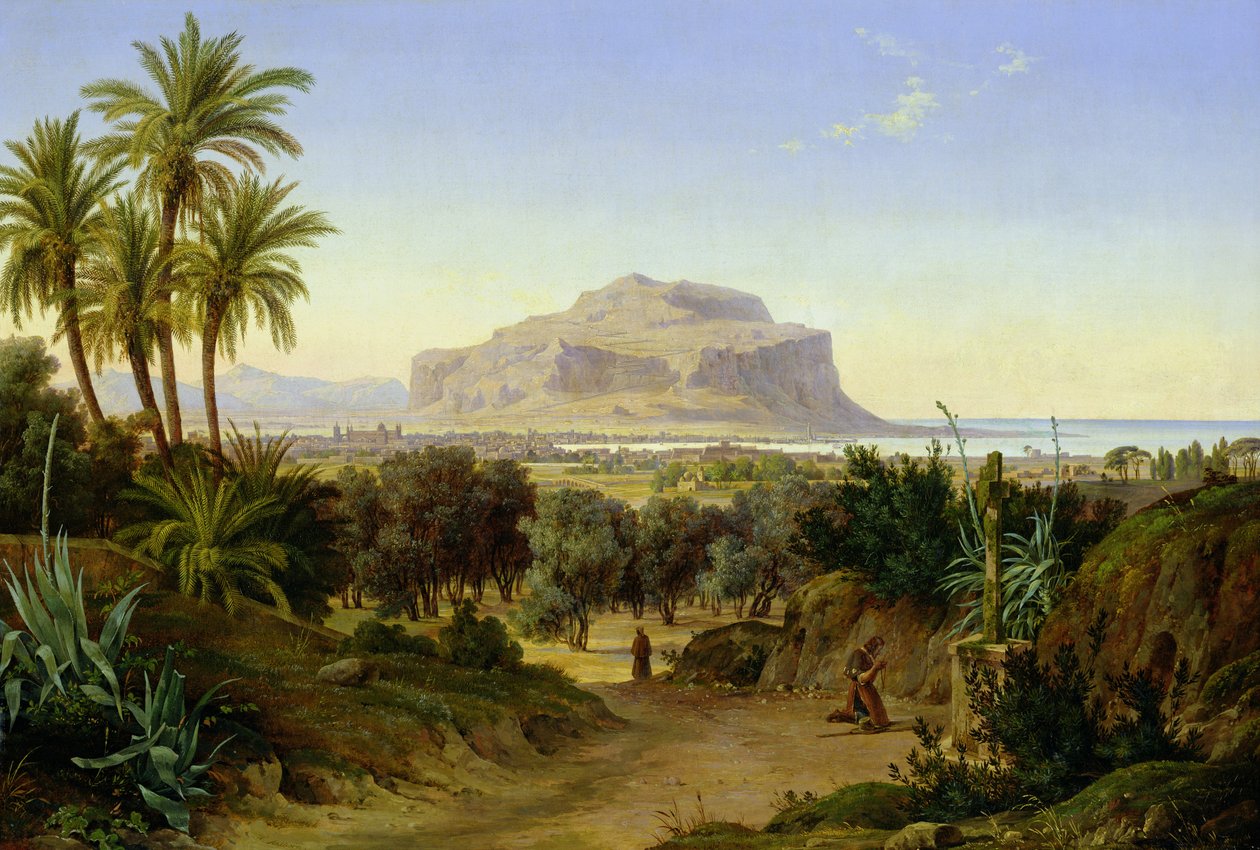 View of Palermo with Mount Pellegrino by August Ahlborn