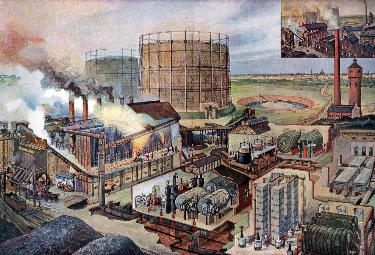 Gas Plant, c1880 by August (after) Dressel