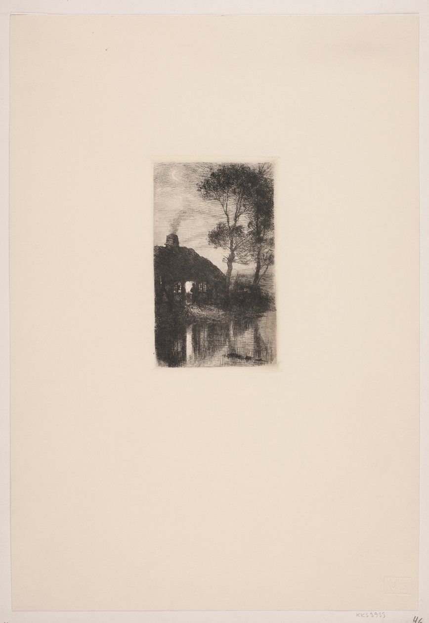Evening Landscape by a Smithy by August Jerndorff