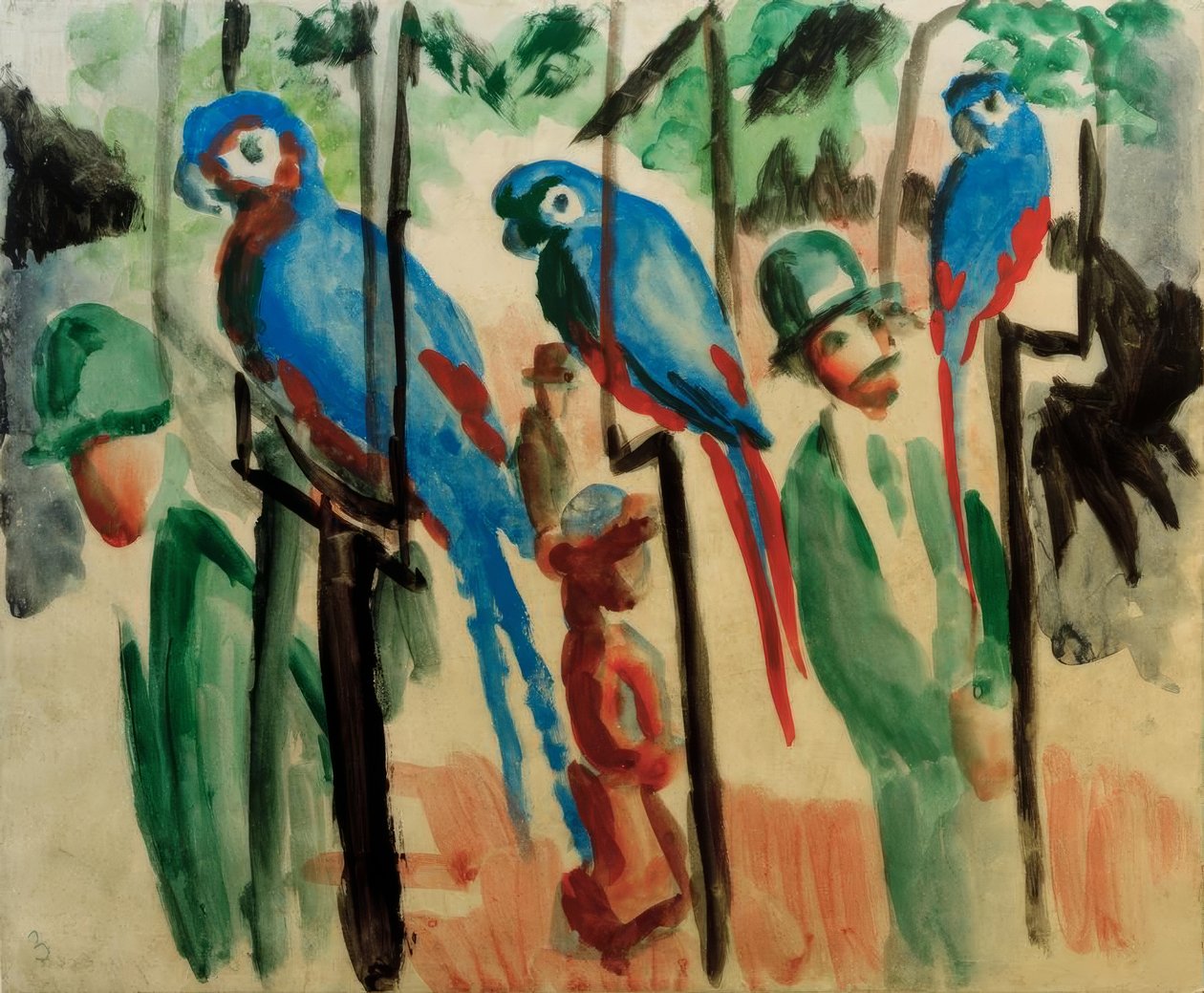 With the Parrots by August Macke