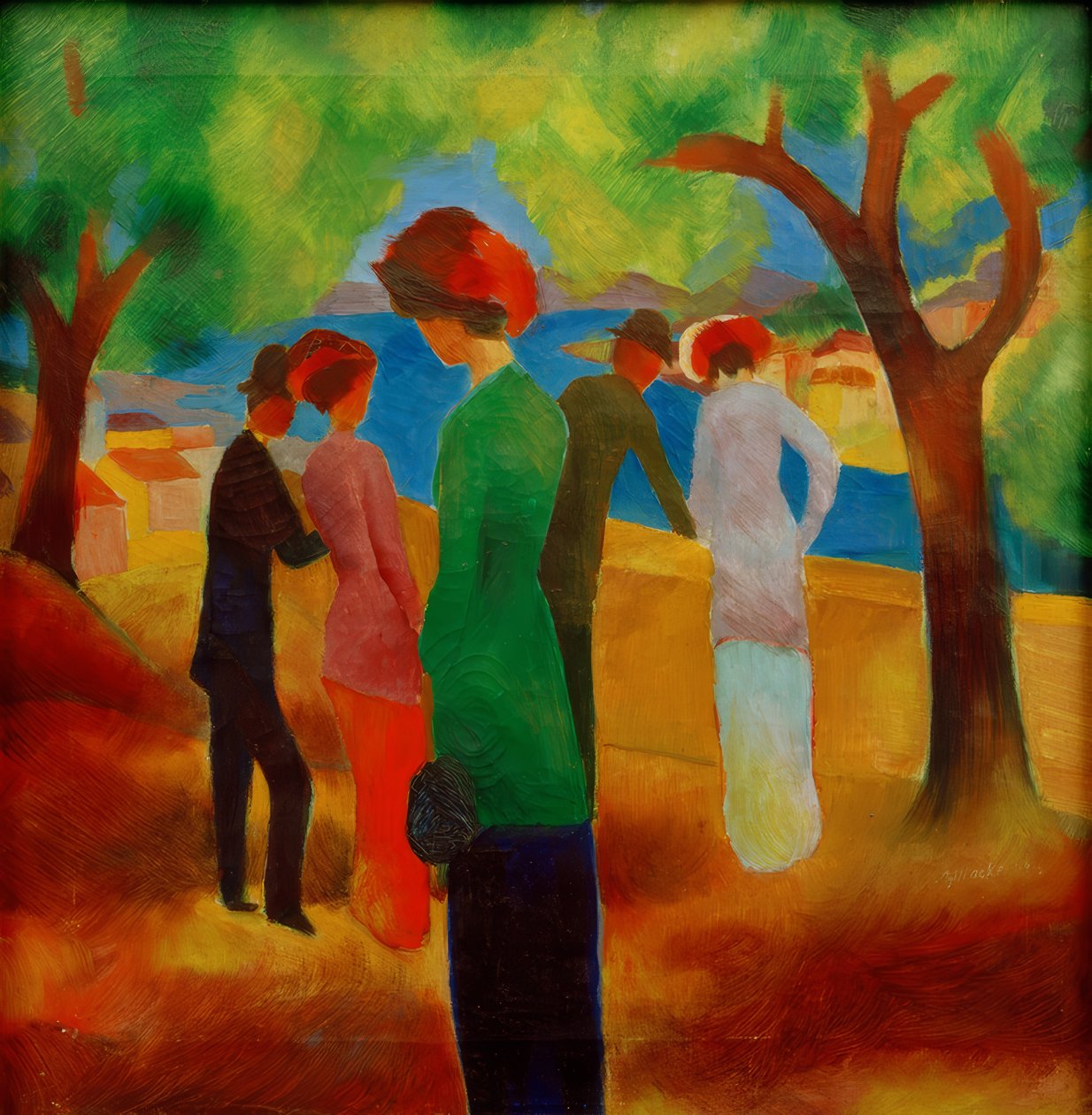 Lady in Green Jacket by August Macke