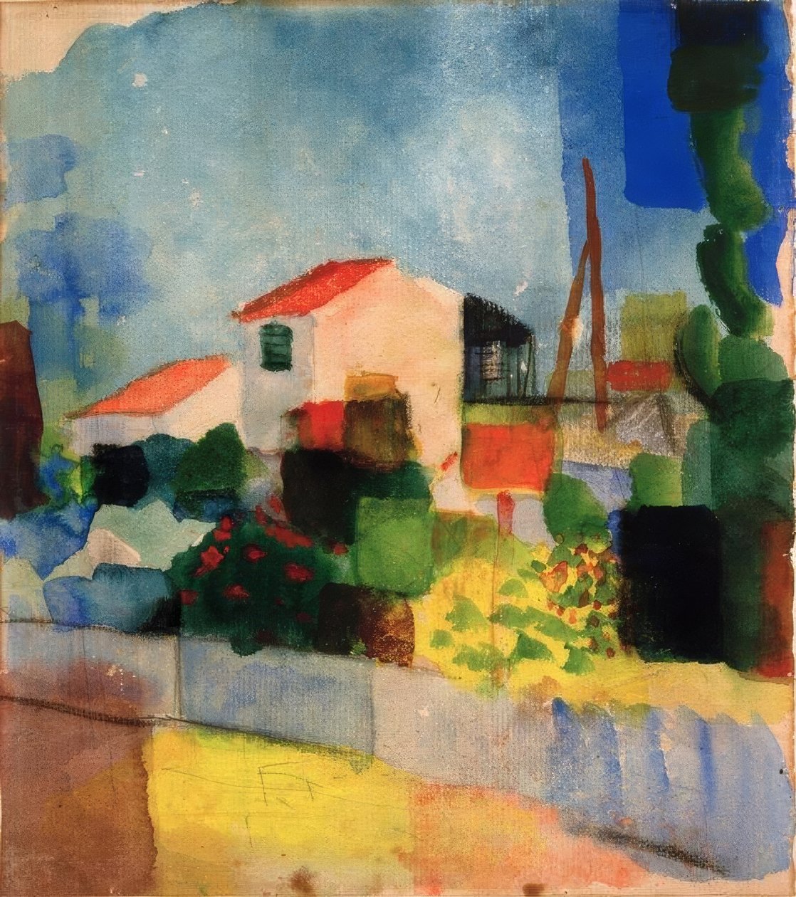 The Bright House (1st Version) by August Macke