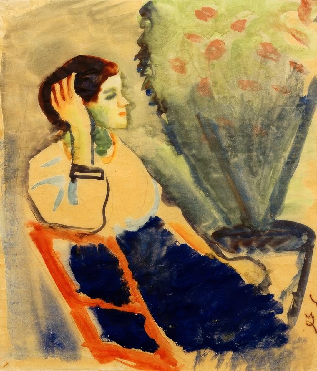 Woman on Red Chair by August Macke