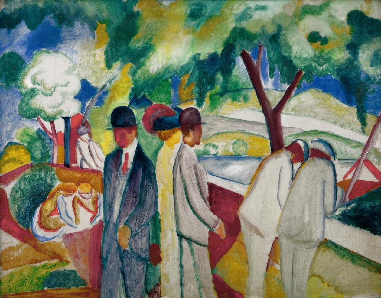 Walkers (Large Bright Walk) by August Macke