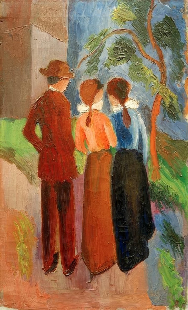 Walk with Three by August Macke