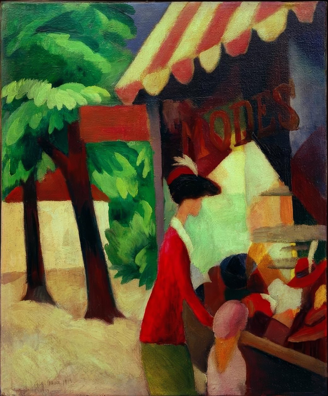 In Front of the Hat Shop by August Macke