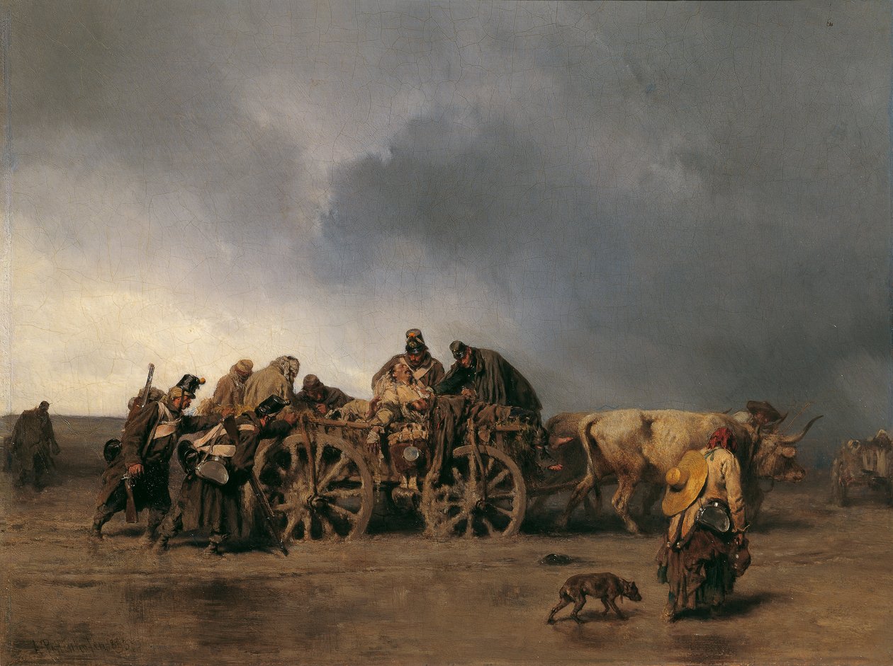 The Transport of the Wounded I by August von Pettenkofen