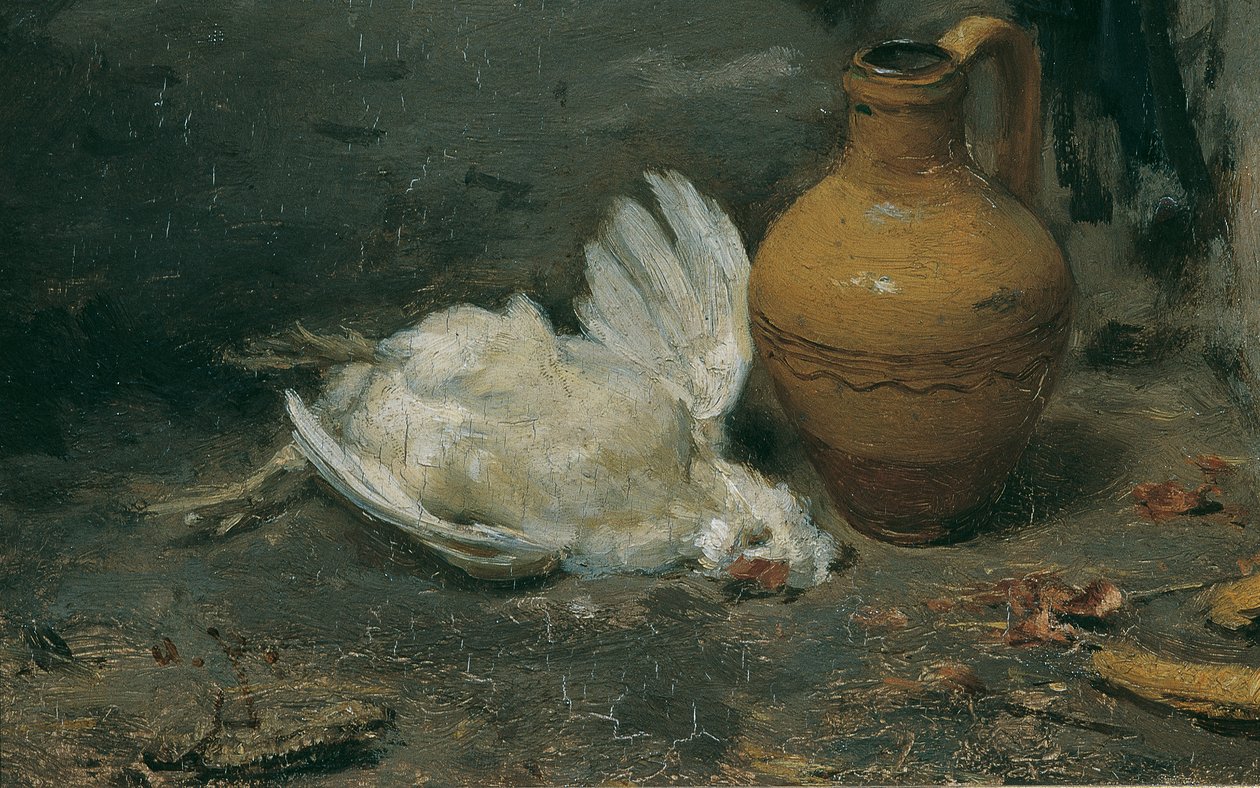 Still Life with Dead Chicken and Jug by August von Pettenkofen