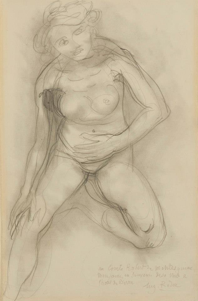 Seated Nude Woman Facing Forward, with One Leg Raised by Auguste Rodin