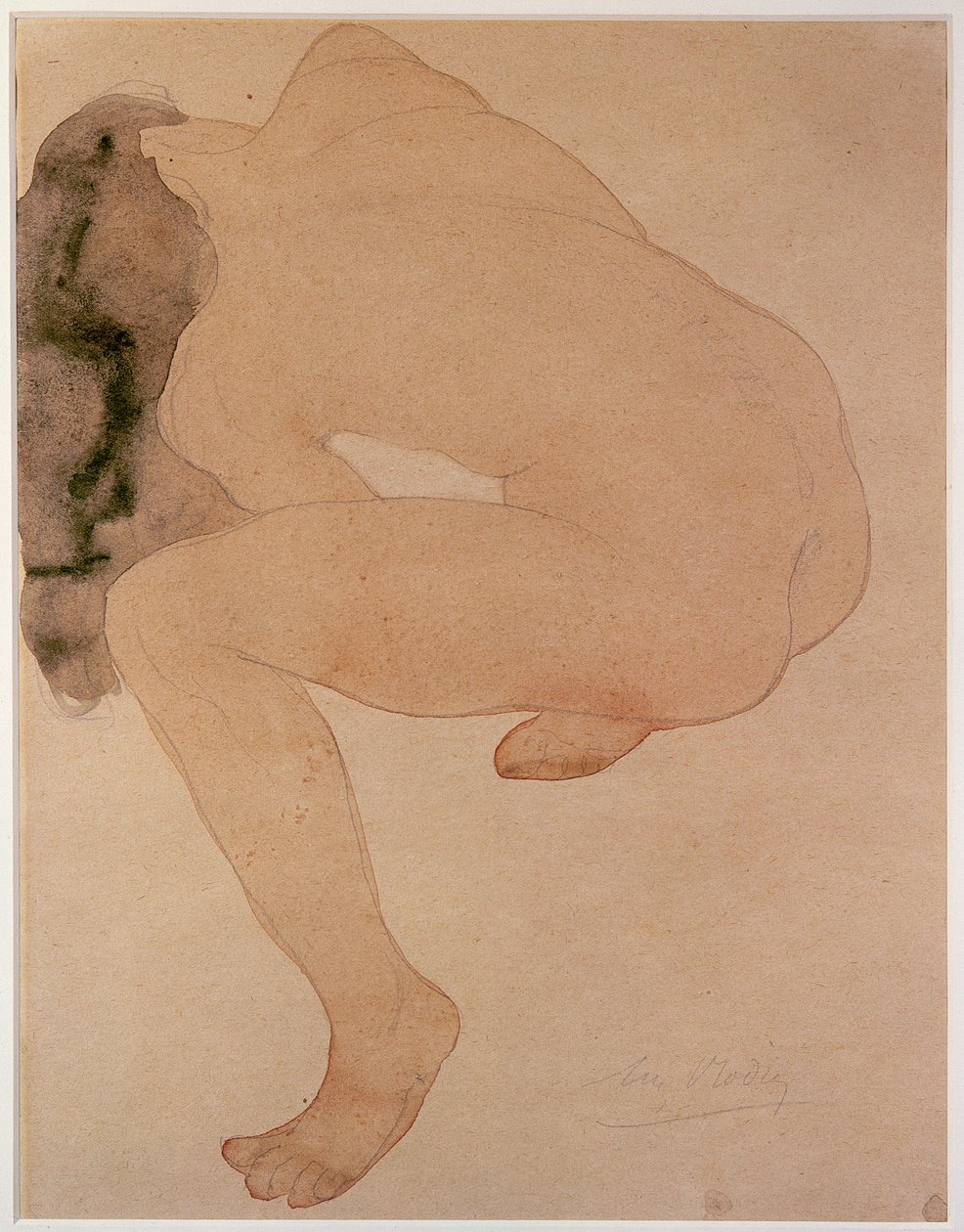 Seated Nude Bending Over by Auguste Rodin