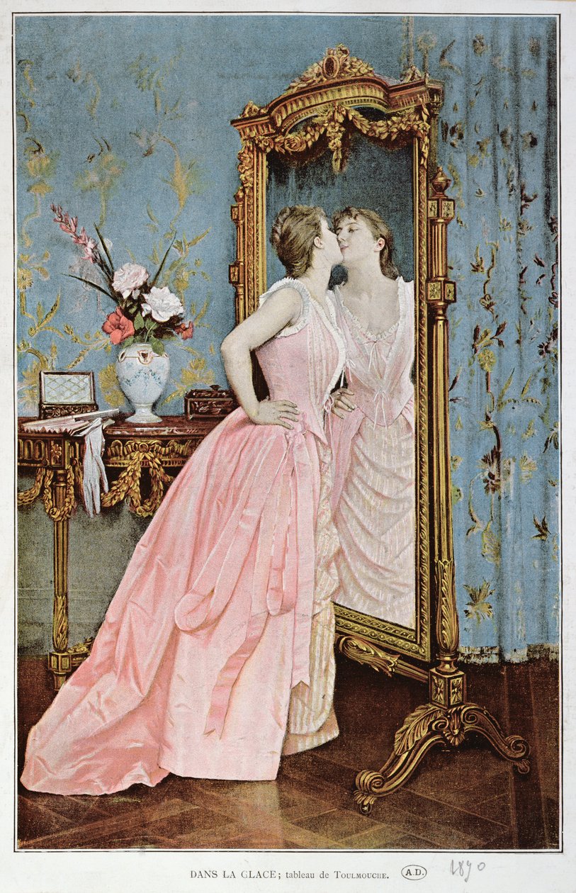 In the Mirror, 1890 by Auguste Toulmouche