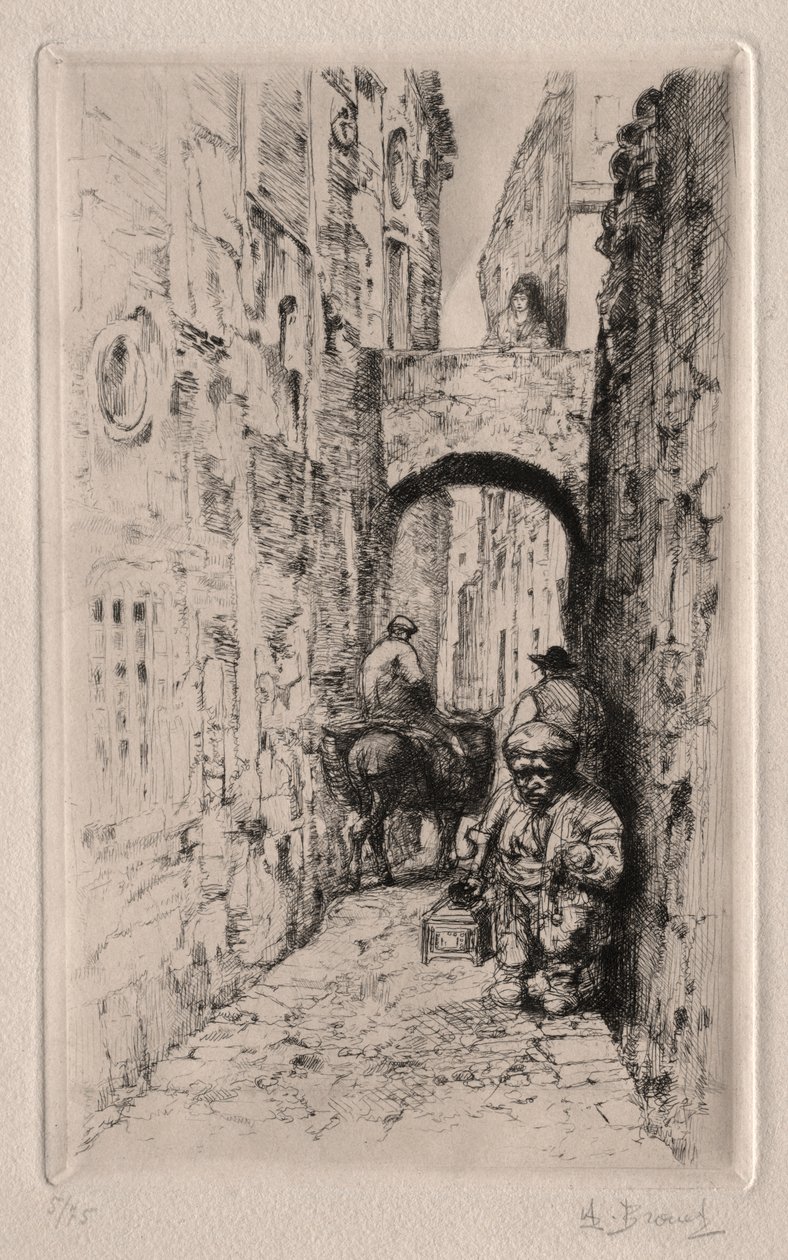 Dwarf in Narrow Street by Auguste Brouet