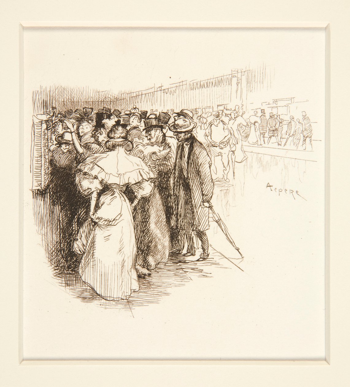 Crowd at Ticket Window by Auguste Lepere