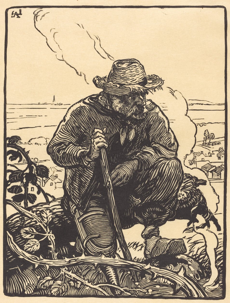 The Beggar of the Countryside by Auguste Lepere
