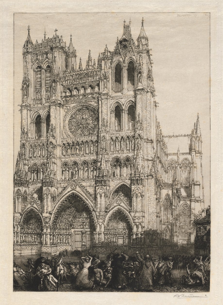 Amiens Cathedral, Inventory Day, 1887 by Auguste Louis Lepère