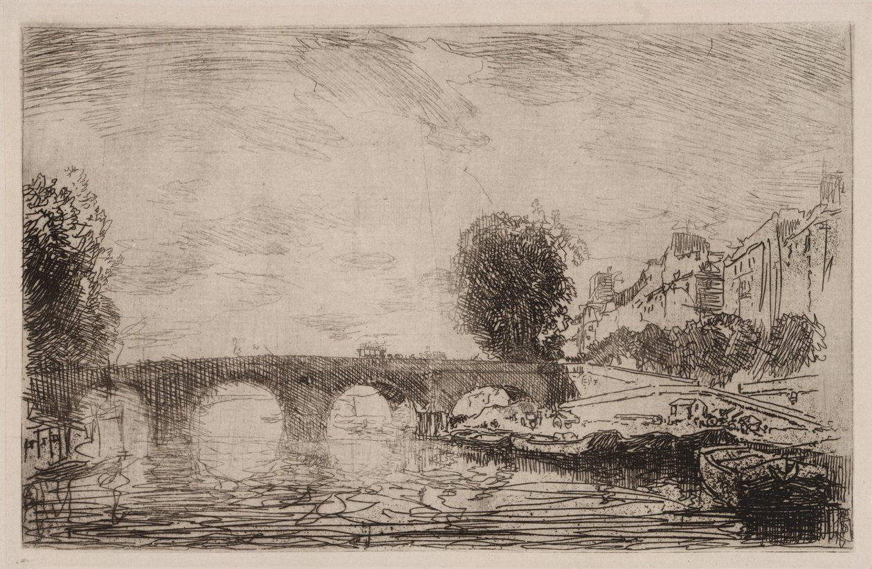 Sunset at Pont Marie by Auguste Louis Lepère