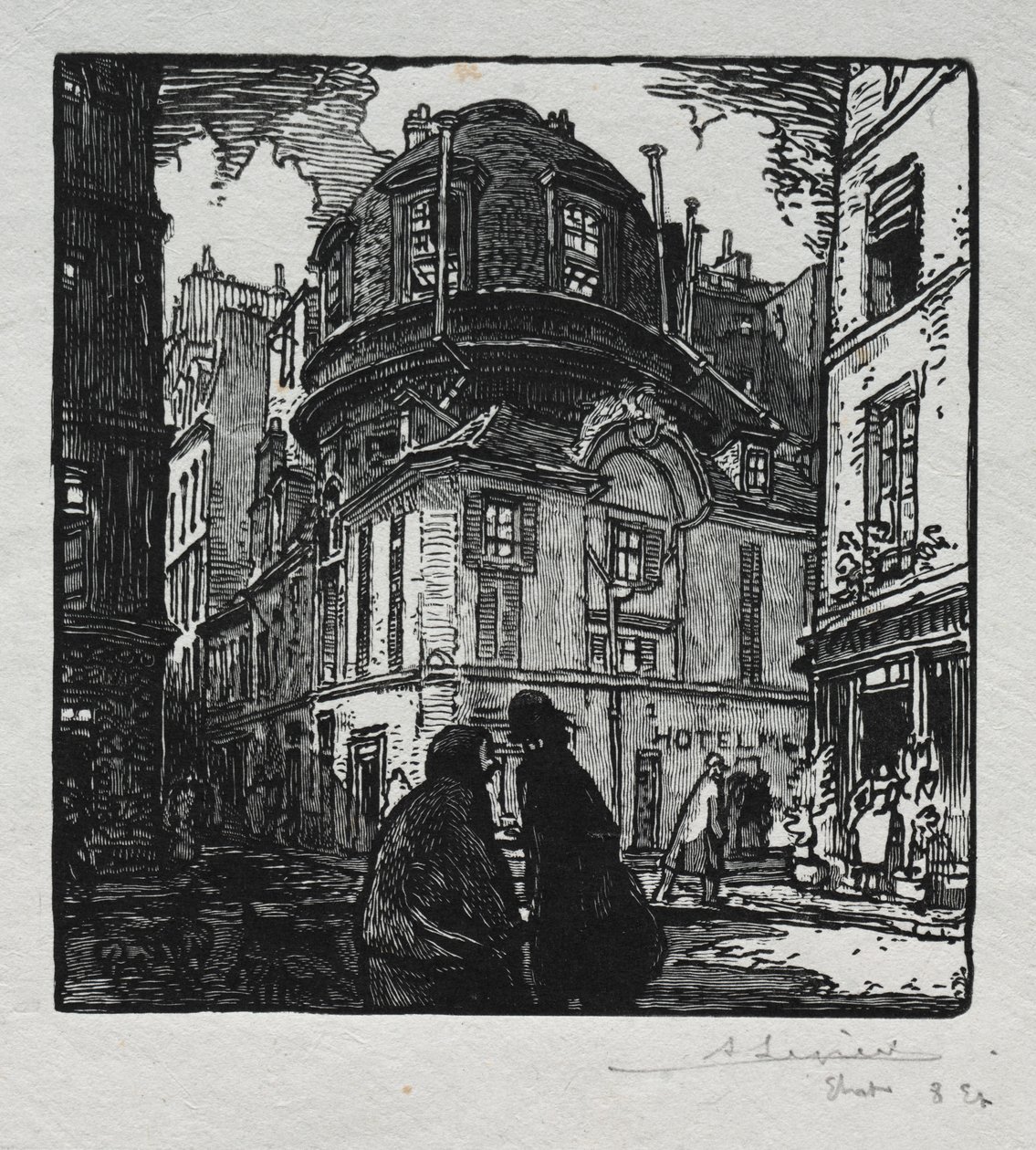 View of the Hotel Colbert by Auguste Louis Lepère