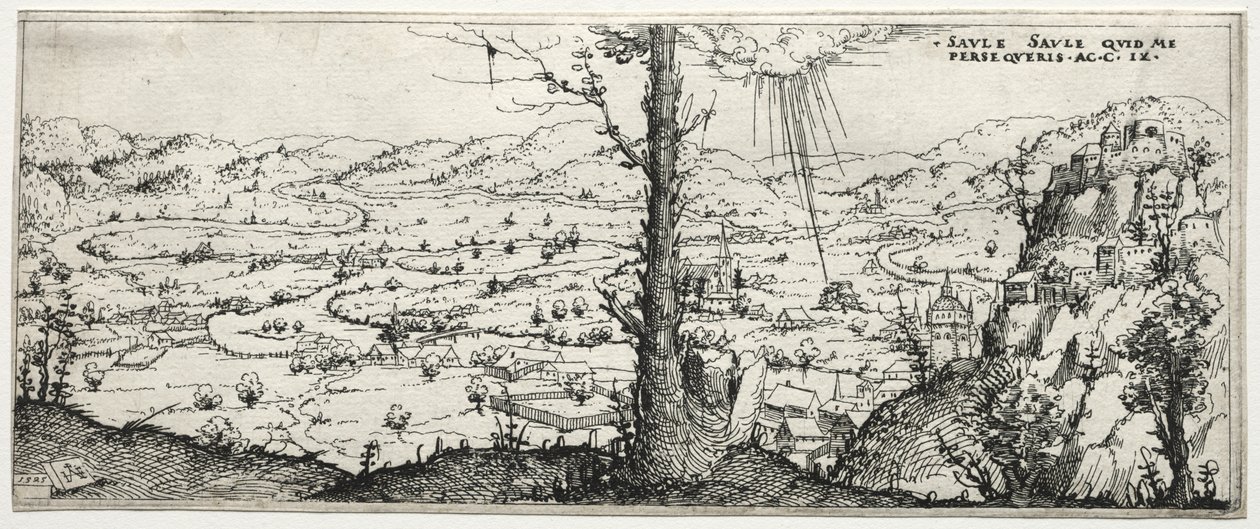 Landscape with the Conversion of Saulus by Augustin Hirschvogel