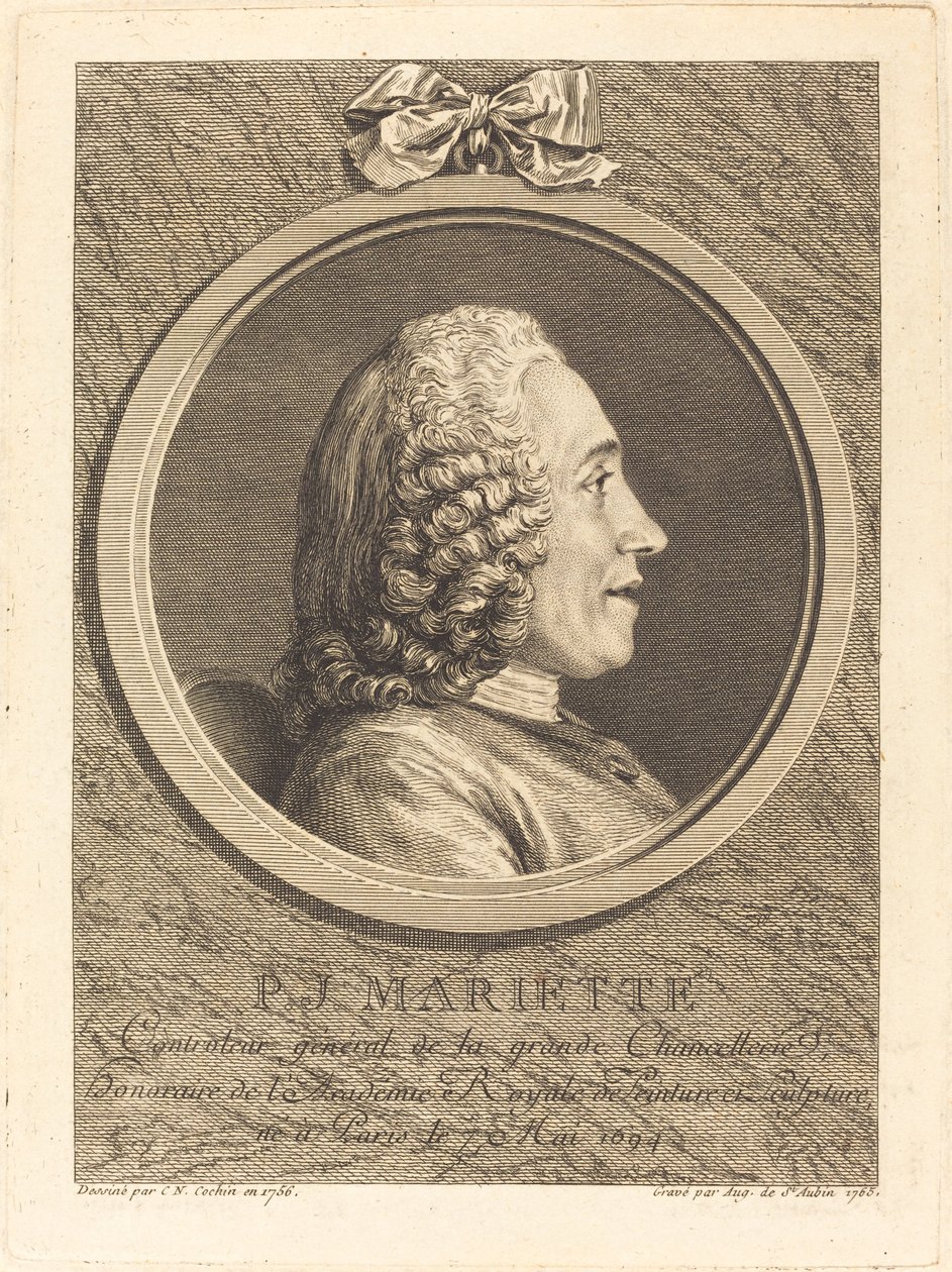 Pierre-Jean Mariette by Augustin de Saint Aubin after Charles Nicolas Cochin II