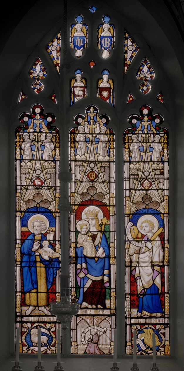 Apse window with St. John The Baptist, Virgin & Child, and St. John the Evangelist by Augustus Welby Northmore Pugin