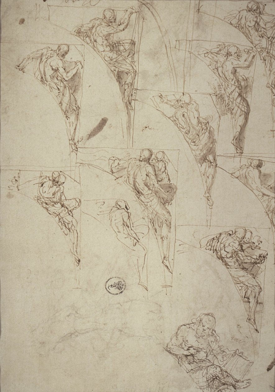 Studies for Prophets in Spandrels by Aurelio Luini